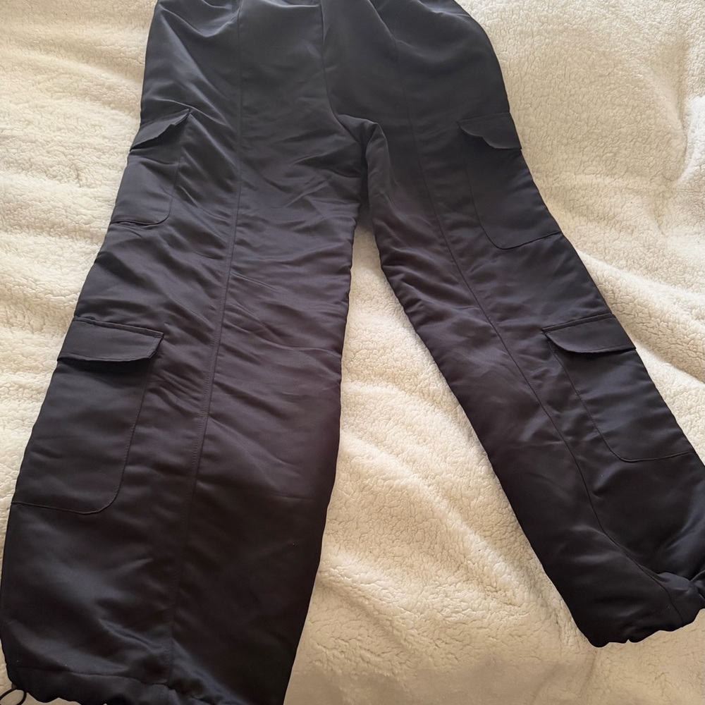 Black Cargo Pants with Multiple Pockets